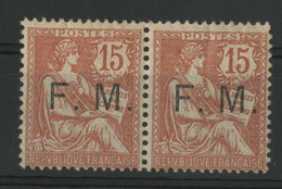 Timbre De FRANCHISE MILITAIRE N° 2 PAIRE Neufs * (MH) Cote 200 €. Voir Description - Military Postage Stamps