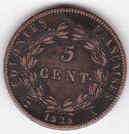 Guyane 5 Centimes 1828 A CHARLES X Colonies Françaises - French Guiana