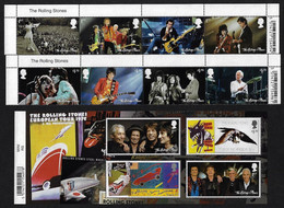 GREAT BRITAIN / GRAN BRETAÑA - 2022- MUSIC GIANTS VI-THE ROLLING STONES- 60 YEARS OF HISTORY  - SET Of 8 STAMPS + M.S. - Sin Clasificación