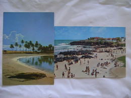 BRAZIL / BRASIL - 2 POST CARDS PRAIA DO MEIO AND JACUMA IN NATAL / RN IN 199? IN THE STATE - Natal