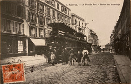 Sèvres - La Grande Rue - La Station De Tramways - Tram Ligne Du Chemin De Fer - Sevres