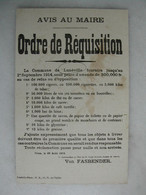 MILITARIA - Ordre De Réquisition - Crion, Le 29 Août 1914 - Von Fasbender - Patriottisch