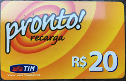 Prepaid Cellular Card Manufactured By TIM In 2002 In The Amount Of 20 Reais - Operatori Telecom