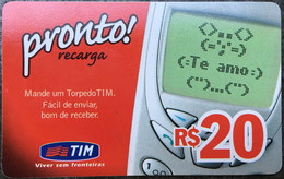 Prepaid Mobile Card Manufactured By TIM In 2003 In The Amount Of 20 Reais - Telecom Operators