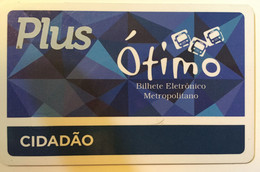 Brazilian Electronic Public Transport Pastic Card For Metropolitan Bus Manufactured By Sintram In 2014 - Mondo