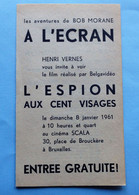 MARABOUT JUNIOR   ENCART  BOB MORANE  A L'ECRAN L'ESPION AUX CENT VISAGES 1961    H.VERNES - Non Classés