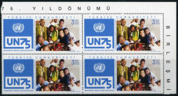 Türkiye 2020 Mi 4616 MNH United Nations, 75th Anniversary, Children, Diplomacy, U.N.O. UN [Block Of 4] - Ungebraucht