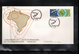 Brazil 1985 Space / Raumfahrt First Brazilian Telecommunications Satellite FDC - América Del Sur