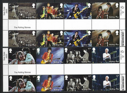 GREAT BRITAIN / GRAN BRETAÑA - 2022- MUSIC GIANTS VI-THE ROLLING STONES- 60 YEARS OF HISTORY  - SET Of 8 GUTTER PAIR - Non Classificati