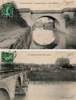 27. 2 CPA - PONT DE L'ARCHE - Vue Générale - Ancienne écluse - L'usine électrique - 1908. Scan Du Verso - - Pont-de-l'Arche