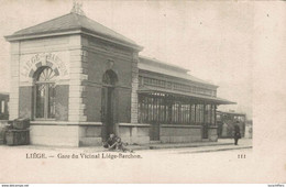 Liège - Gare Du Vicinal Liège-Barchon - Avec Tram. Vue Animée - 2 Scans - Bahnhöfe Mit Zügen