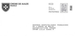 PAP : Œuvres Hospitalières Françaises De L'Ordre De Malte. (Voir Commentaires) - Prêts-à-poster: Réponse