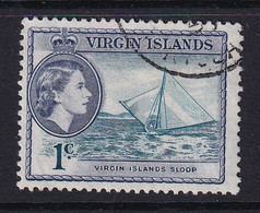 British Virgin Is: 1956/62   QE II - Pictorial   SG150   1c  Turquoise-blue & Slate  Used - British Virgin Islands
