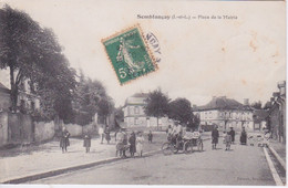 37 - SEMBLANCAY - PLACE DE LA MAIRIE  VOITURE TRIPORTEUR 1908 - Semblançay