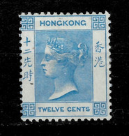 Hong Kong 1865 ☀12c / SG12 Blue ☀ MH OG - Nuovi