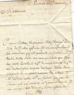 1695 - Lettre De RENNES (Ile Et Vilaine) TAXE 2 Sous - ....-1700: Vorläufer