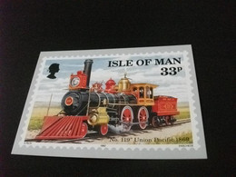 TRENO TRAIN  CHEMIN DE FER LOCOMOTIVA NO. 119 UNION PACIFIC 1869 ISLE OF MAN - Stamps (pictures)