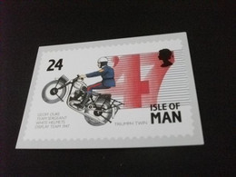 MOTO MOTOCICLETTA  MOTORCYCLING EVENTS ISLE OF MAN GEOFF DUKE TEAM SERGEANT WHITE HELMETS DISPLAY TEAM 1947 - Stamps (pictures)