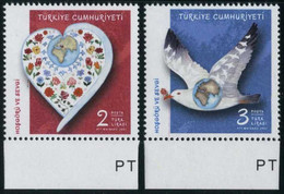 Turkey 2021 Mi 4634-4635 MNH Tolerance And Affection, Heart, Pigeon, Animals (Fauna), Birds, Globe - Unused Stamps