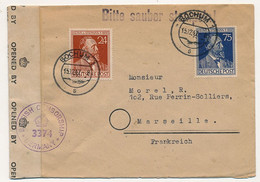 Enveloppe Affr 2 Val. Heinz V.Stephan, Obl BOCHUM 1947, Censure "British Censorship Germany 3374" - Cartas & Documentos