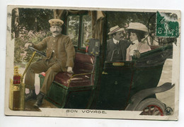 AUTOMOBILE Le Chauffeur De Maitre Conduisant Couple " Bon Voyage " écrite 1908 Editeur Le Croissant    D05 2022 - Passenger Cars