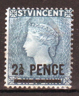 St Vincent 1885 Queen Victoria Single Stamp With Overprint In Mounted Mint - St.Vincent (...-1979)