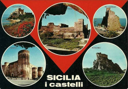 ACI CASTELLO - DINTORNI DI ACIREALE - CATANIA - CASTELLI DI SICILIA - 5 VEDUTE - ENNA / MUSSOMELI / FALCONARA - 1971 - Acireale