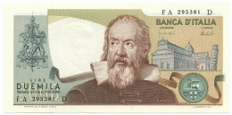 2000 LIRE BANCA D'ITALIA GALILEO GALILEI 08/10/1973 FDS - Altri & Non Classificati