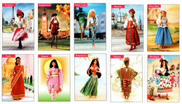 Lot De 10 Cartes (papier) Barbie En Costumes Du Monde : McDonald's - McDonald's