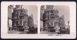 ORIGINAL STEREO PHOTO LONDON  - TEMPLE BAR - FIN 1800 - NICE ANIMATION - RARE !! - Antiche (ante 1900)