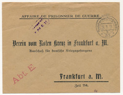 ALLEMAGNE - Env. En Tête "Affaire De Prisonnier De Guerre" Adressée Croix Rouge Frankfurt 1914 - Cartas & Documentos