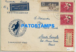 181532 GERMANY DRESDEN COVER CANCEL YEAR 1960 REGISTERED STAMPS CYCLING BIKE CIRCULATED TO BRAZIL NO POSTAL POSTCARD - Non Classés