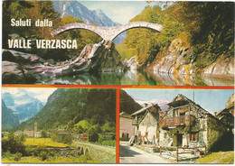 AB1999 Saluti Dalla Valle Verzasca - Panorama Vedute Multipla / Non Viaggiata - Verzasca