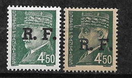 France  Libération De Lyon N°15   RF Sur Le N° 521B  Papier Normal Et Variété Papier GC   Neufs  * * B/TB  =  MNH F/ VF - Ongebruikt