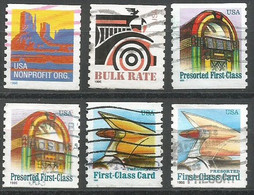 USA 1995 Coil Stamps Bulk Rate Eagle + Presorted First Class + Non Profit Org Cpl 6v Set REALLY Canceled By USPS - Ruedecillas