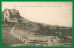 SAINT LAURENT SUR MER - Vierville - Les Jardins Au Bord De La Mer - Edit. LE GOUBEY - Oblit. Perlée St Laurent 1935 - Sonstige Gemeinden