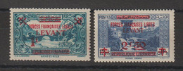 Levant 1942 Surchargé 42-43, 2 Val * Charnière MH - Unused Stamps