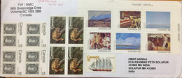CANADA 2020, CORONA VIROES PERIOD 15 STAMPS ON COVER ALL WITHOUT CANCELLATION,ART PAINTING,NATURE ,LEOPARD,ANIMAL,QUEEN, - Brieven En Documenten