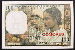 COMORES BANQUE DE MADAGASCAR ET DE COMORES 100 FRANCS 1963 PICK#3B Fds Unc  LOTTO 3835 - Comoren
