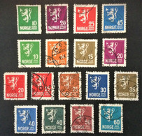 1922 Lion Type I Fa.126-129 + 1926-1934 Lion Type II Set Fa.134-147 (-143) - Used Stamps