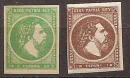 España  160/161 (*) Carlos VII. 1875. Sin Goma - Carlisten
