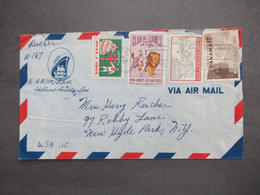 Panama 1960 Umschlag Holland America Line Schiffspost Via Air Mail Mit Marke Opat 1955 U. Club De Leones (Löwe) - Panama