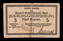 África Oriental Alemana German East Africa 5 Rupien 1915 Pick 31(4) Serie B BC F - Deutsch-Ostafrika