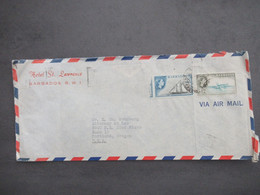 GB Kolonie 1955 Barbados Via Air Mail In Die USA Umschlag Hotel St. Lawrence Barbados B.W.I. - Barbades (...-1966)