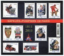 RC 12092 FRANCE BF N° F4582 SAPEURS POMPIERS DE PARIS BLOC FEUILLET NEUF ** A LA FACIALE - Ongebruikt