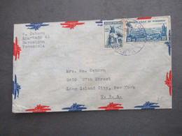 Venezuela 1930 Air Mail Letter Nach Long Island City New York Correo Aereo - Venezuela