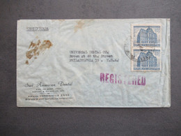 Argentinien 1948 Registered Letter Certificada Umschlag Sud American Dental Buenos Aires Nach Philadelphia USA - Storia Postale