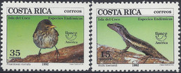 COSTA RICA UPAEP, IGUANA, BIRD Of COCO ISLAND Sc 449-450 MNH 1992 - Costa Rica
