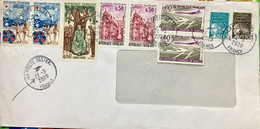 FRANCE 2020,CORONA VIROUS PERIOD USED COVER RECEIVED   AFTER 80 DAYS !!! 9 STAMPS,QUEEN,CHILDREN,BOAT, FISH ,BUILDING,A - Brieven En Documenten