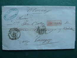 D1 - Marque Postale 4.R. Et Francia Sur LAC De Toulouse à Saragosse Via Oloron En 1874 - 1801-1848: Vorläufer XIX